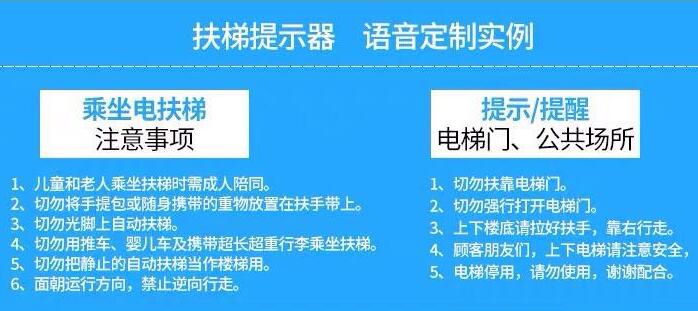 自從用了這款扶梯安全語音提示器，扶梯安全事故大大減少！